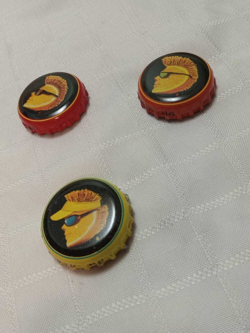 Set of 3 strong magnets handmade from glass bottle caps